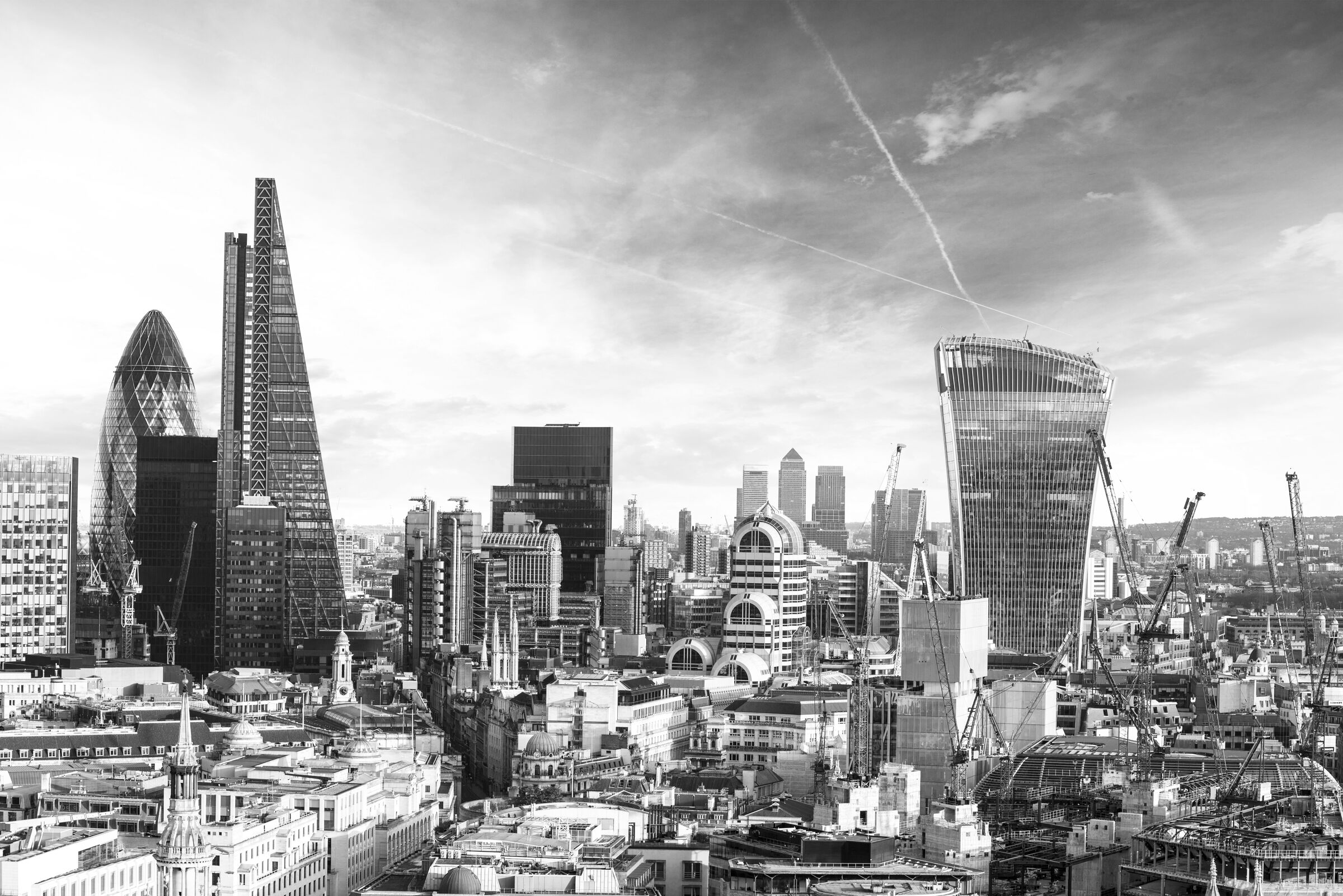 The City of London skyline under dramatic cloud